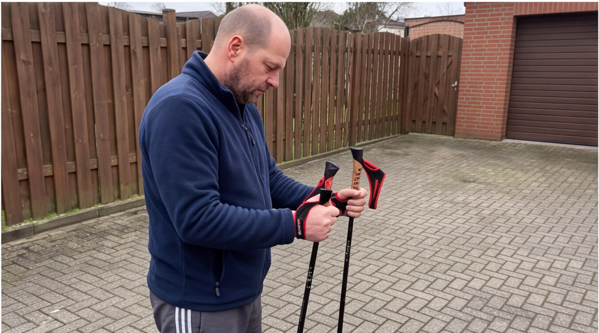 attrac nordic walking classic wanderstoecke während der Nutzung