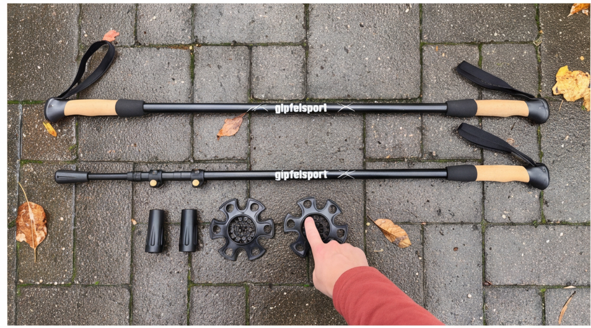 gipfelsport teleskop wanderstoecke aluminium Ansicht der Verarbeitung