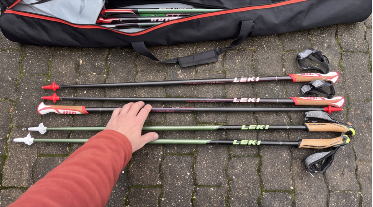 leki carbon nordic walkingstoecke 100 cm in der Anwendung