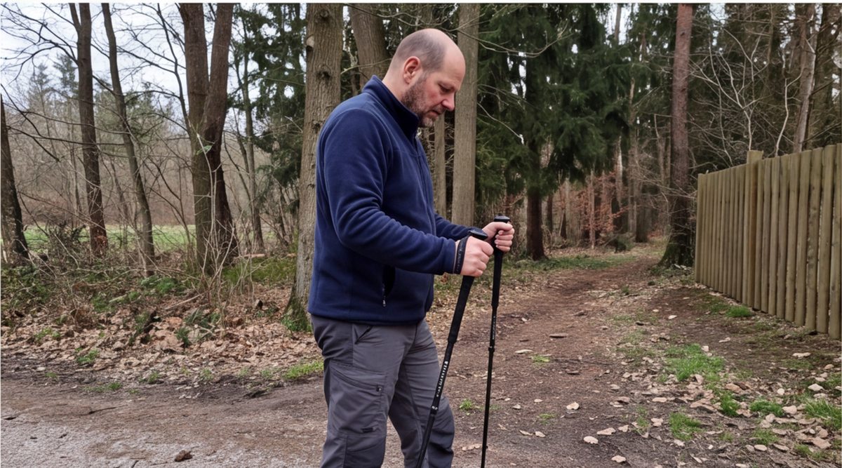 overmont wanderstoecke 7075 aluminium faltbar in der Anwendung