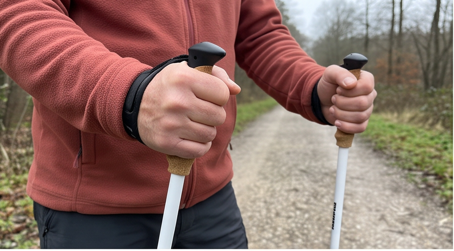 powrx wanderstoecke aluminium mit anti shock im Testlauf